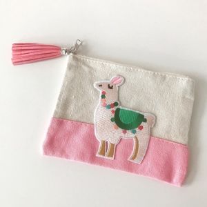 makeup, coin, phone, little girl, preppy, llama